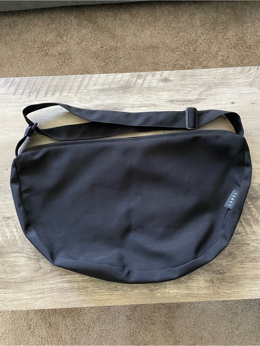 Minimalist Black Messenger Bag for Men by